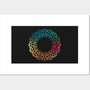 Rainbow abstract flower design 05 Posters and Art